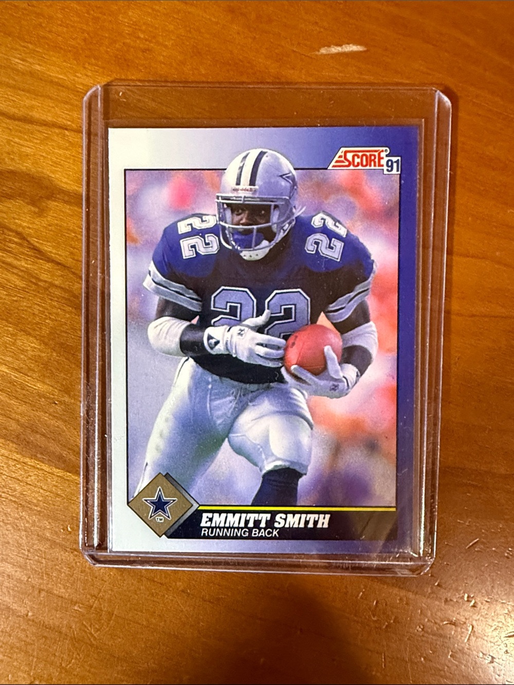 Emmitt smith NFL Clear Card Sleeve with Silver/Blue Accents